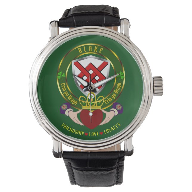 Blake Irish Shield & Claddagh Watch Armbanduhr (Vorderseite)