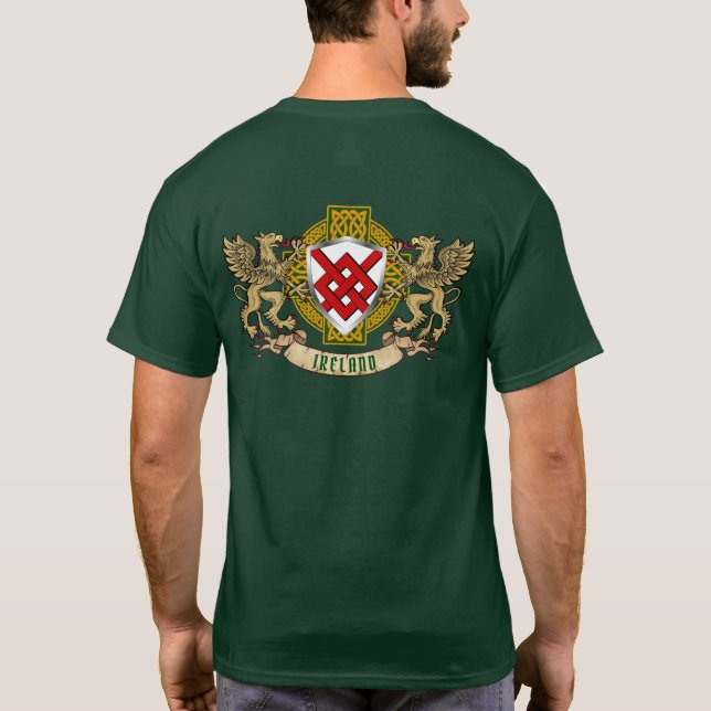 Blake Irish Shield & Griffins Personalisiert T-Shirt (Rückseite)