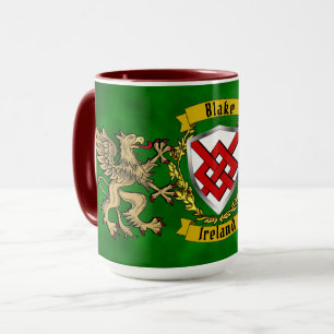 Blake Irish Shield & Griffins Personalisiert Tasse