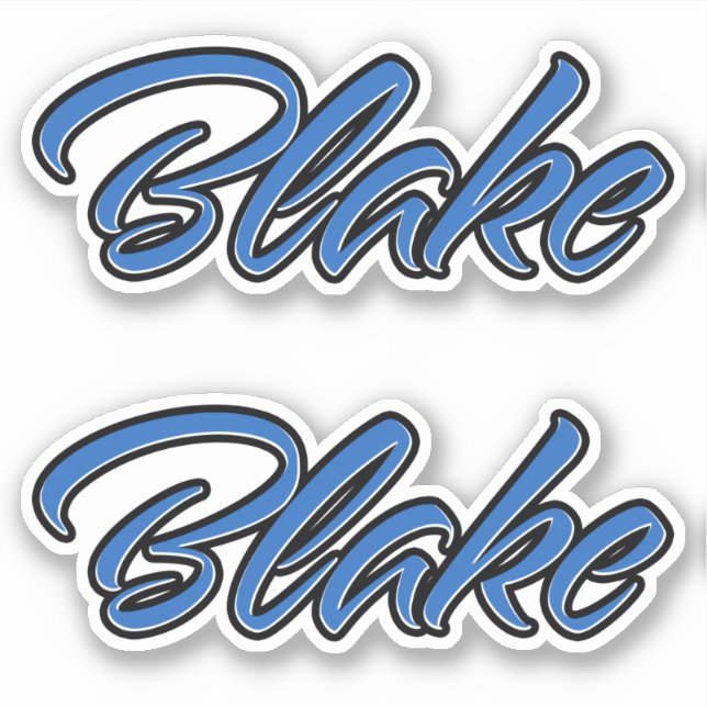 Blake Name blue Aufkleber Sticker Stickerset (Vorderseite)