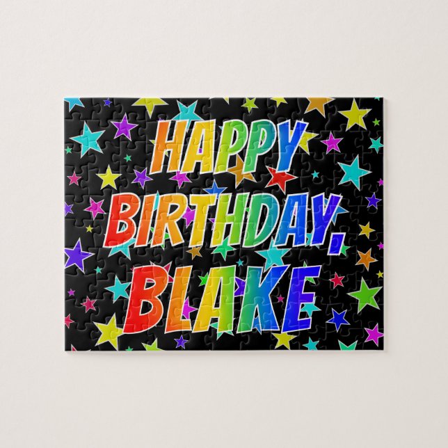 "BLAKE" Vorname, Spaß "GLÜCKLICHER GEBURTSTAG" Puzzle (Horizontal)