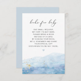 BLAKELY Dusty Blue Watercolor Books for Baby Card Einladung