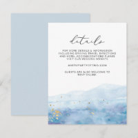 BLAKELY Sky Blue Watercolor Wedding Details Card