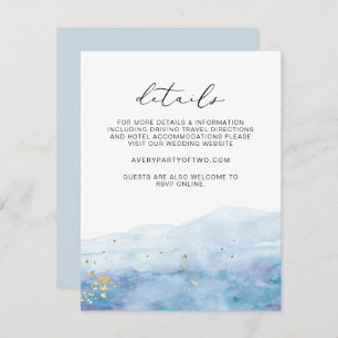 BLAKELY Sky Blue Watercolor Wedding Details Card Einladung