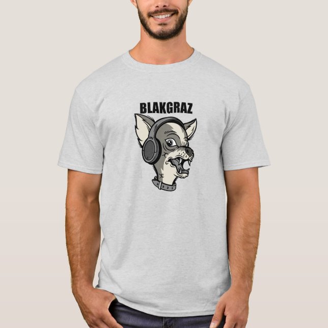 Blakgraz Lucy der Hund mit Kopfhörer T - Shirt (Vorderseite)