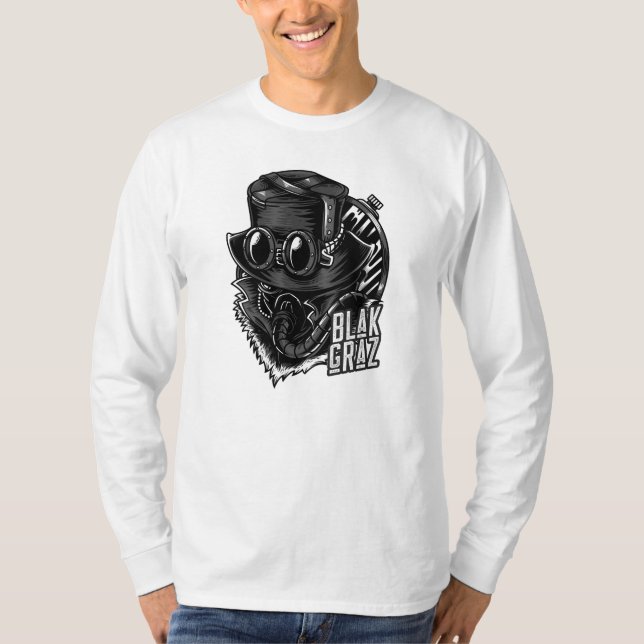 Blakgraz Steampunk Hat und Goggles T-Shirt (Vorderseite)