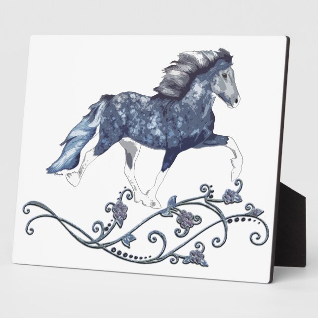 Blámóða Blue Isländisch Horse Fotoplatte (Seite)