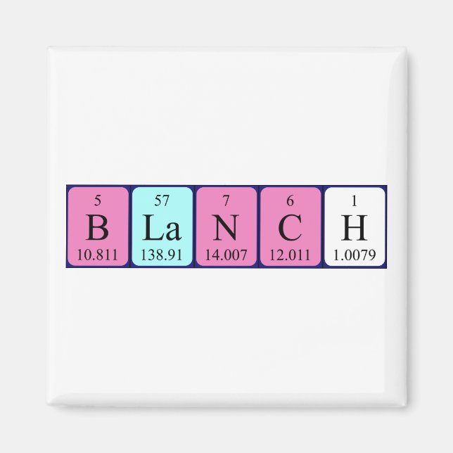 Blanch-Magnet für den periodischen Tabellennamen Magnet (Vorne)