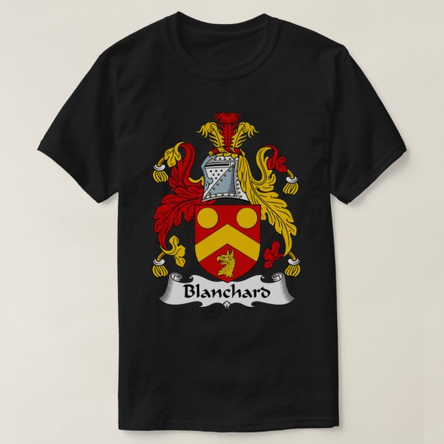 Blanchard Coat of Arms Familienwappen T-Shirt (Design vorne)