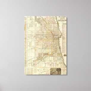 Blanchard-Führerplan von Chicago Leinwanddruck