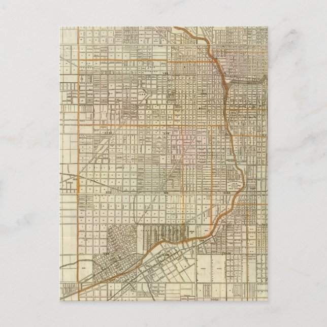 Blanchard-Führerplan von Chicago Postkarte (Vorderseite)