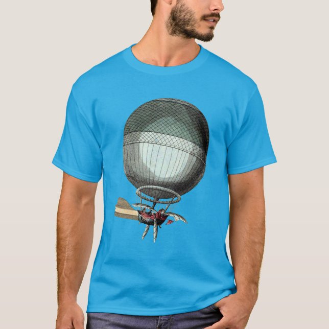 Blanchard Vintage Heißluftballon T-Shirt (Vorderseite)