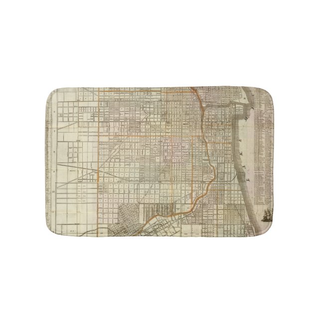 Blanchards Führerkarte von Chicago 2 Badematte (Vorderseite)