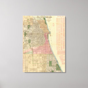 Blanchards Führerkarte von Chicago 2 Leinwanddruck