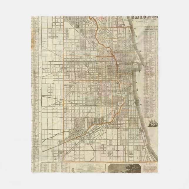 Blanchards Führerkarte von Chicago Fleecedecke (Vorderseite)
