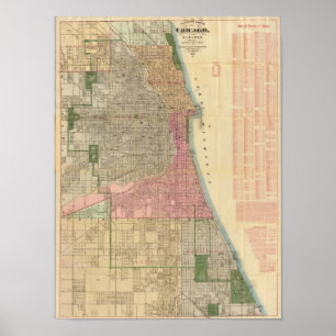 Blanchards Führerkarte von Chicago Poster