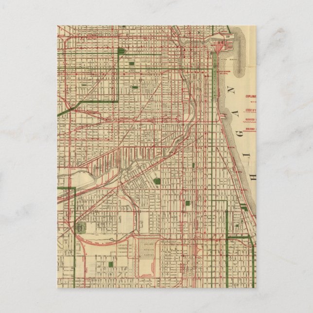 Blanchards Karte von Chicago (Vorderseite)