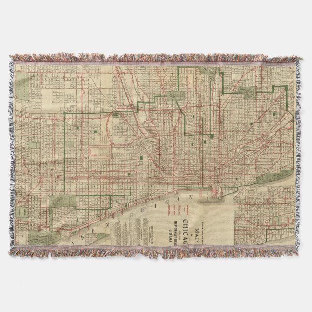 Blanchards Karte von Chicago Decke (Vorderseite)