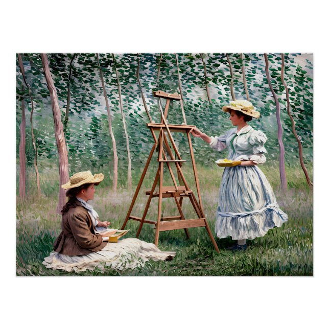 Blanche Hoschedé auf ihrer Easel Poster (Vorderseite)