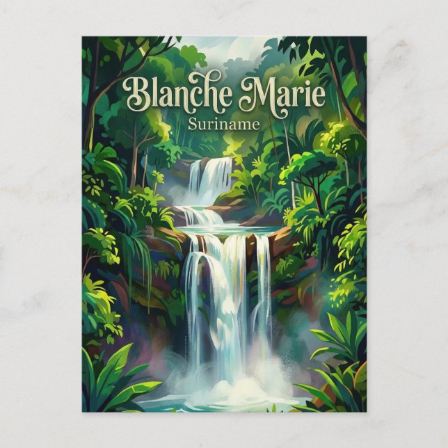 Blanche Marie Wasserfall Suriname Postkarte (Vorderseite)