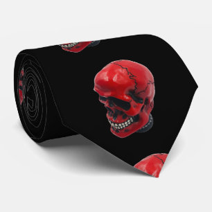 Blanche Red Skull auf Black Halloween Krawatte