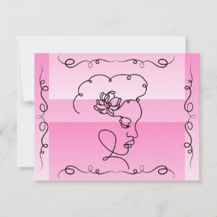 Blanche Rose-Linie Art-Blank-Karte Dankeskarte