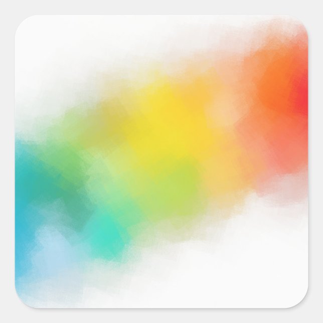 Blanche Vorlage Moderne Abstrakte Kunst Rot Gelb Quadratischer Aufkleber (Vorderseite)