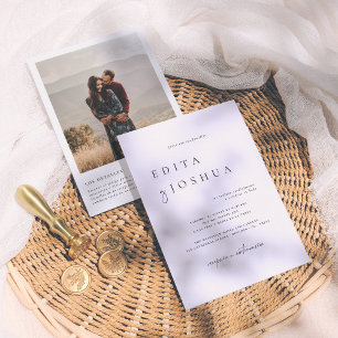 Blanco y Negro Código QR Invitación de Boda Einladung