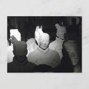Blanco y Negro Foto Guerreros de Xiam China Postkarte