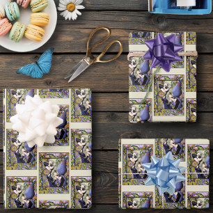 Blande Fairy Floral Lila Geschenkpapier Set