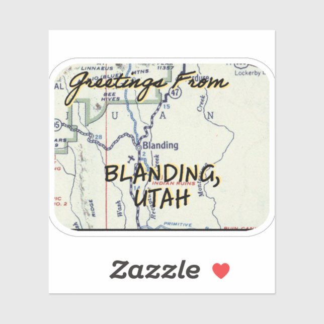 Blanding Utah Vintag Aufkleber (Blatt)