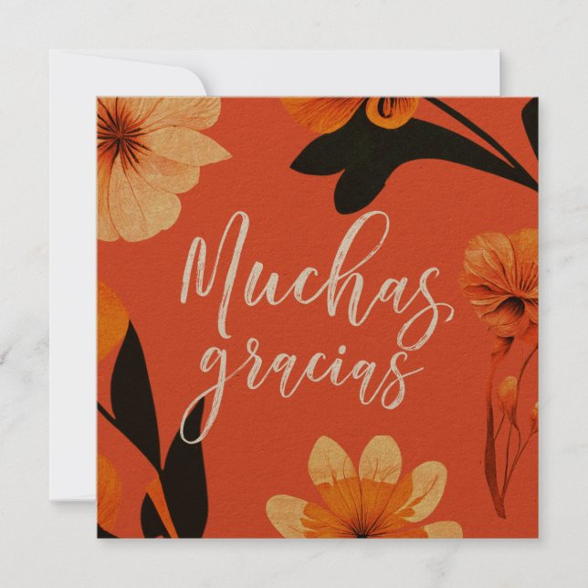 Blank 5,25" Flat Square Danke Ihrer Karte Spanisch (Vorderseite)