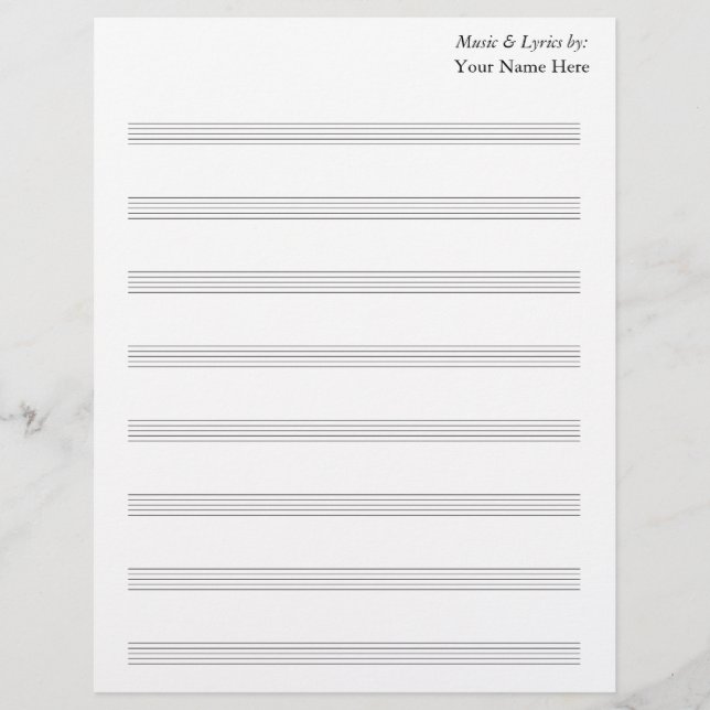 Blank 8 Stave Sheet Music (Vorderseite)