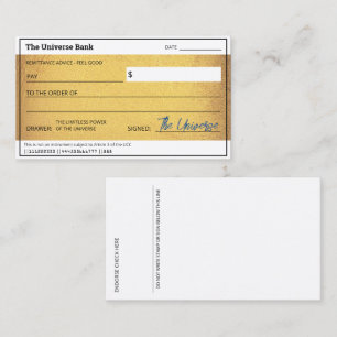 Blank Abundance Karo Gold Gesetz der Attraktion Visitenkarte