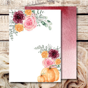 Blank Add Your Own Fall Pumpkin Burgundy Pink Einladung