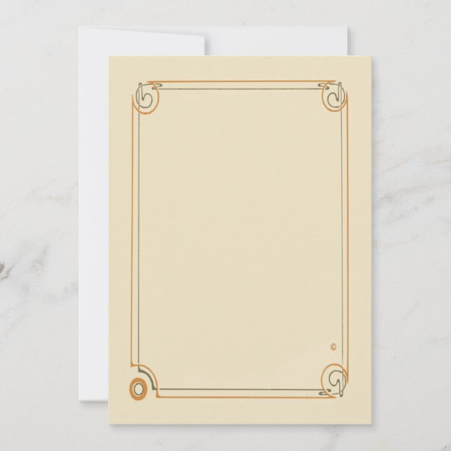 Blank Art Nouveau Note Card Dankeskarte (Vorderseite)