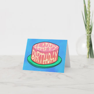 Blank Artistic Cake Birthday Card Dankeskarte