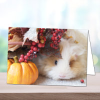 Blank Autumn Scene Guinea Pig Grußkarte