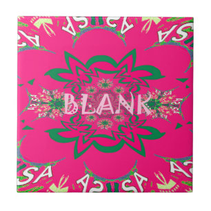 Blank Baby Vivid Pink Lila Shade Monogram Fliese