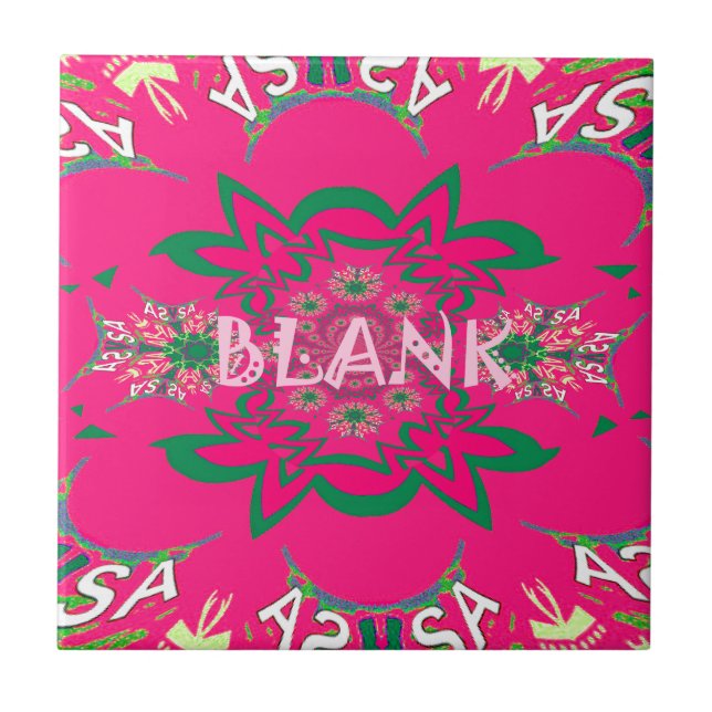 Blank Baby Vivid Pink Lila Shade Monogram Fliese (Vorderseite)