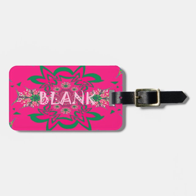 Blank Baby Vivid Pink Lila Shade Monogram Gepäckanhänger (Vorderseite horizontal)