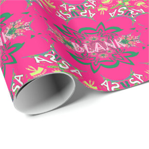 Blank Baby Vivid Pink Lila Shade Monogram Geschenkpapier