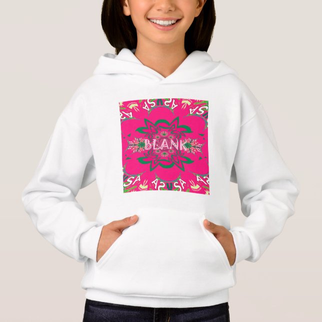 Blank Baby Vivid Pink Lila Shade Monogram Hoodie (Vorderseite)