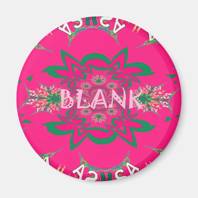 Blank Baby Vivid Pink Lila Shade Monogram Magnet (Vorne)