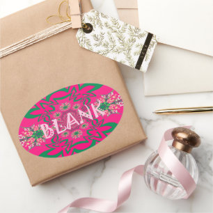 Blank Baby Vivid Pink Lila Shade Monogram Ovaler Aufkleber