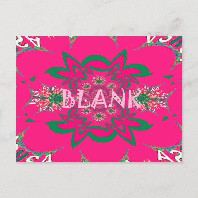 Blank Baby Vivid Pink Lila Shade Monogram Postkarte (Vorderseite)