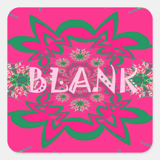 Blank Baby Vivid Pink Lila Shade Monogram Quadratischer Aufkleber (Vorderseite)