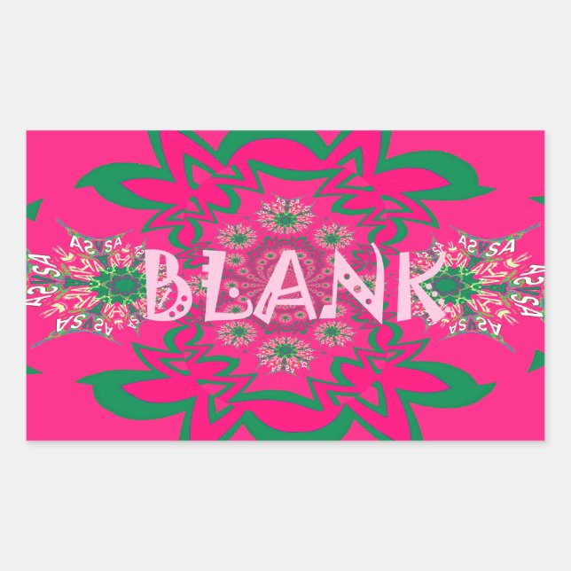 Blank Baby Vivid Pink Lila Shade Monogram Rechteckiger Aufkleber (Vorderseite)