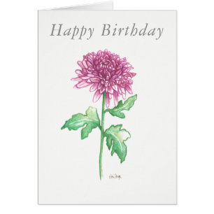 Blank birthday card November birth flowers