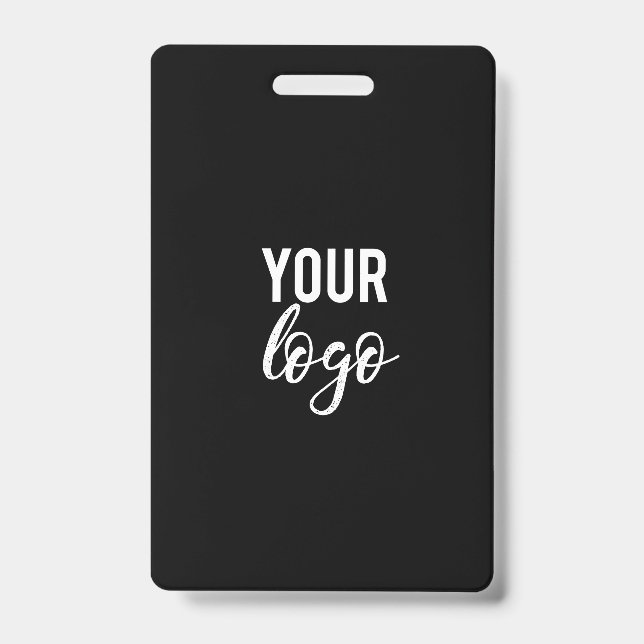 Blank Black DIY Vorlage Ihr Logo hier Mitarbeiter Ausweis (Vorderseite)